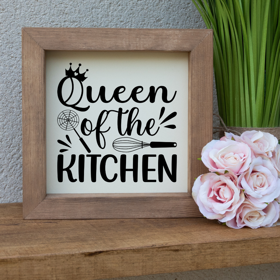 Queen Of The Kitchen Wooden Picture Frame