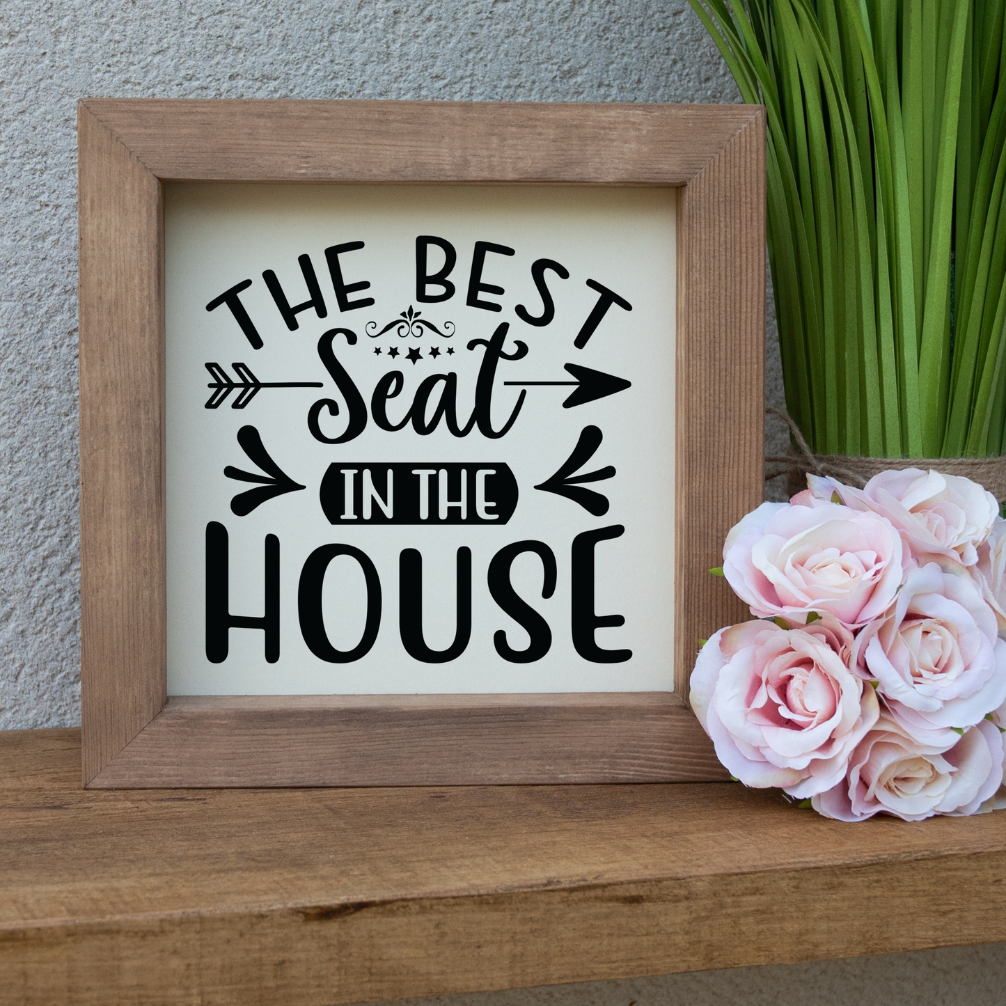 The Best Seat In The House Wooden Bathroom Picture Frame