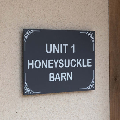 Vintage Corner Rectangular Acrylic House or Office Sign