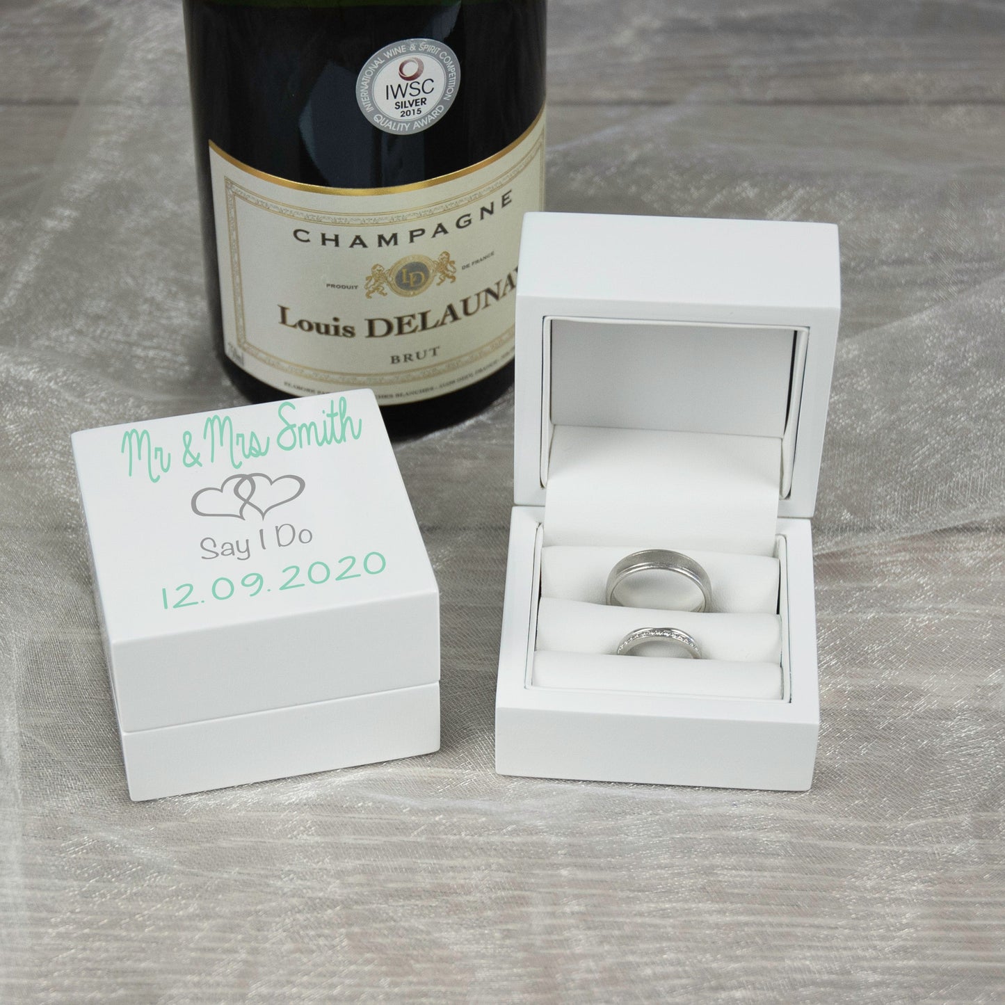 Personalised Wooden 'I Do' Wedding Ring Keepsake Box