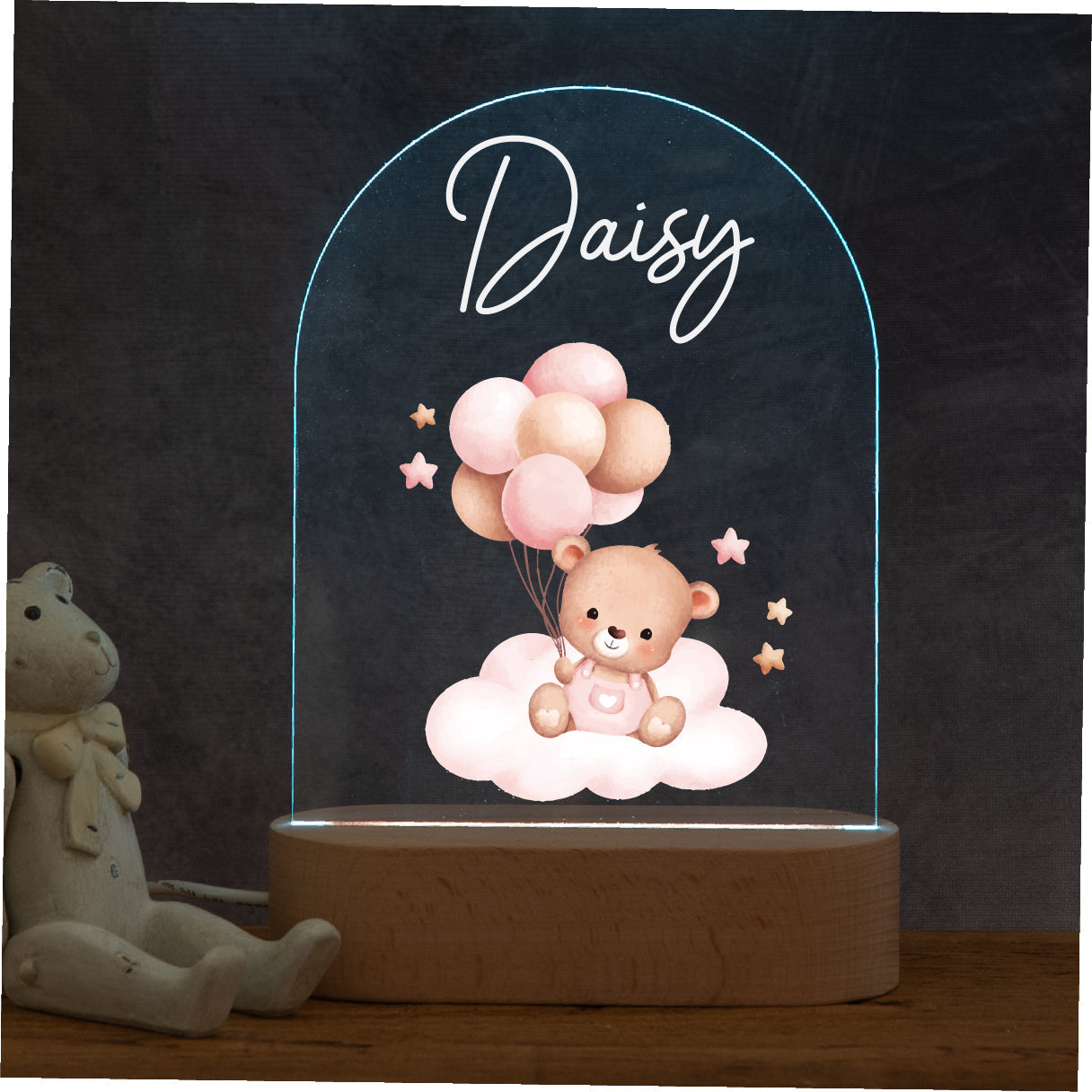 Personalised Bear and Balloons Night Light