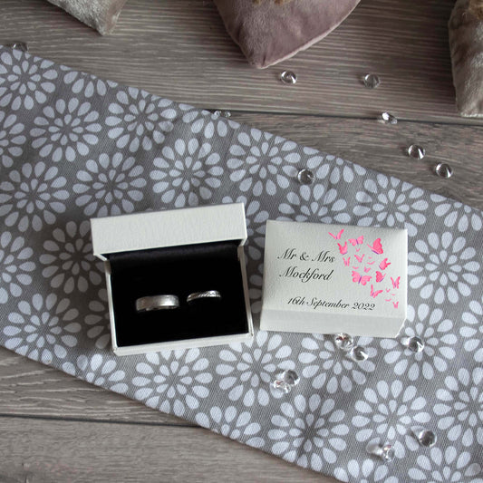 Personalised Butterflies Wedding Ring Keepsake Box