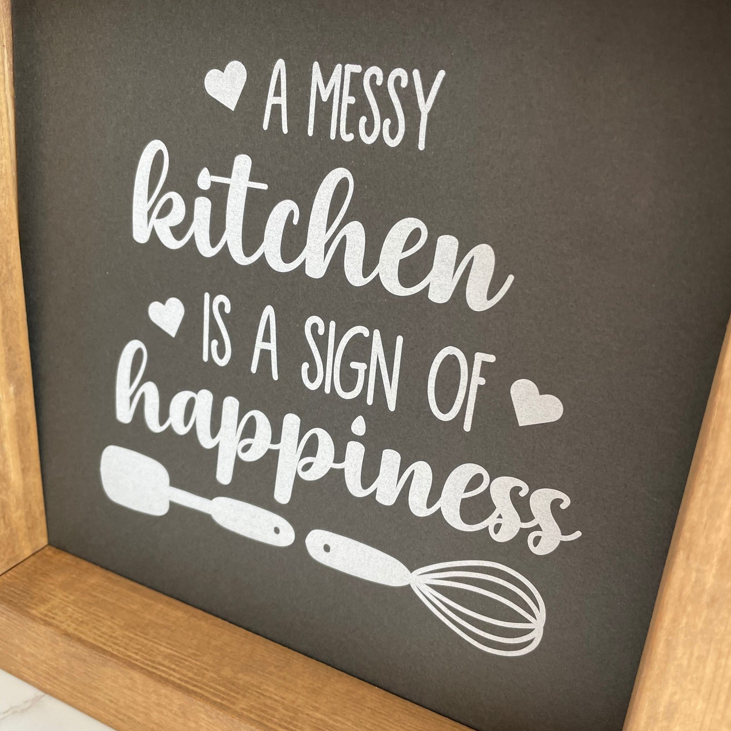 A Messy Kitchen Is A Sign Of Happiness Handmade Wooden Picture Frame