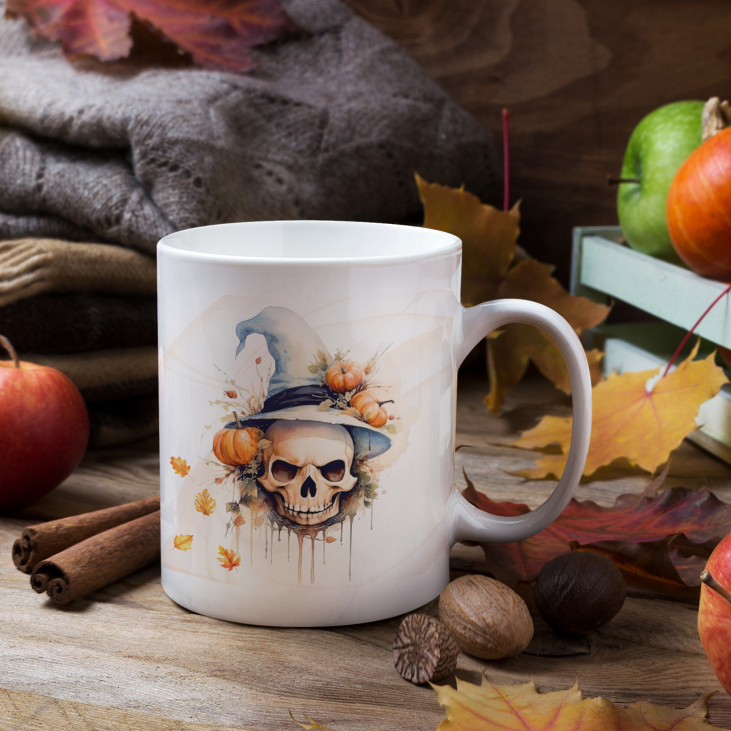 Personalised Halloween Pumpkin Skull Ceramic Mug Halloween Edition