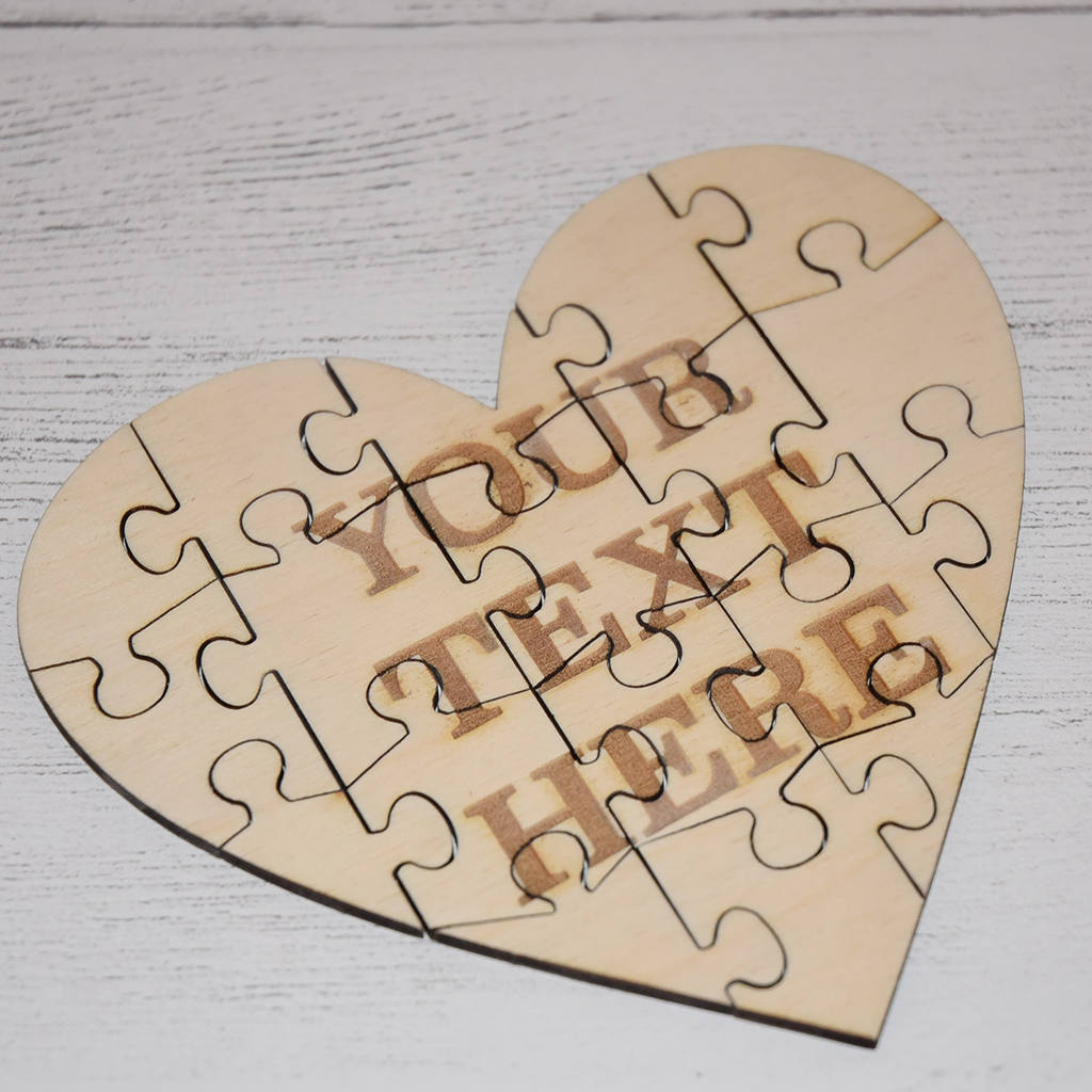 Personalised Wooden Heart Jigsaw Puzzle