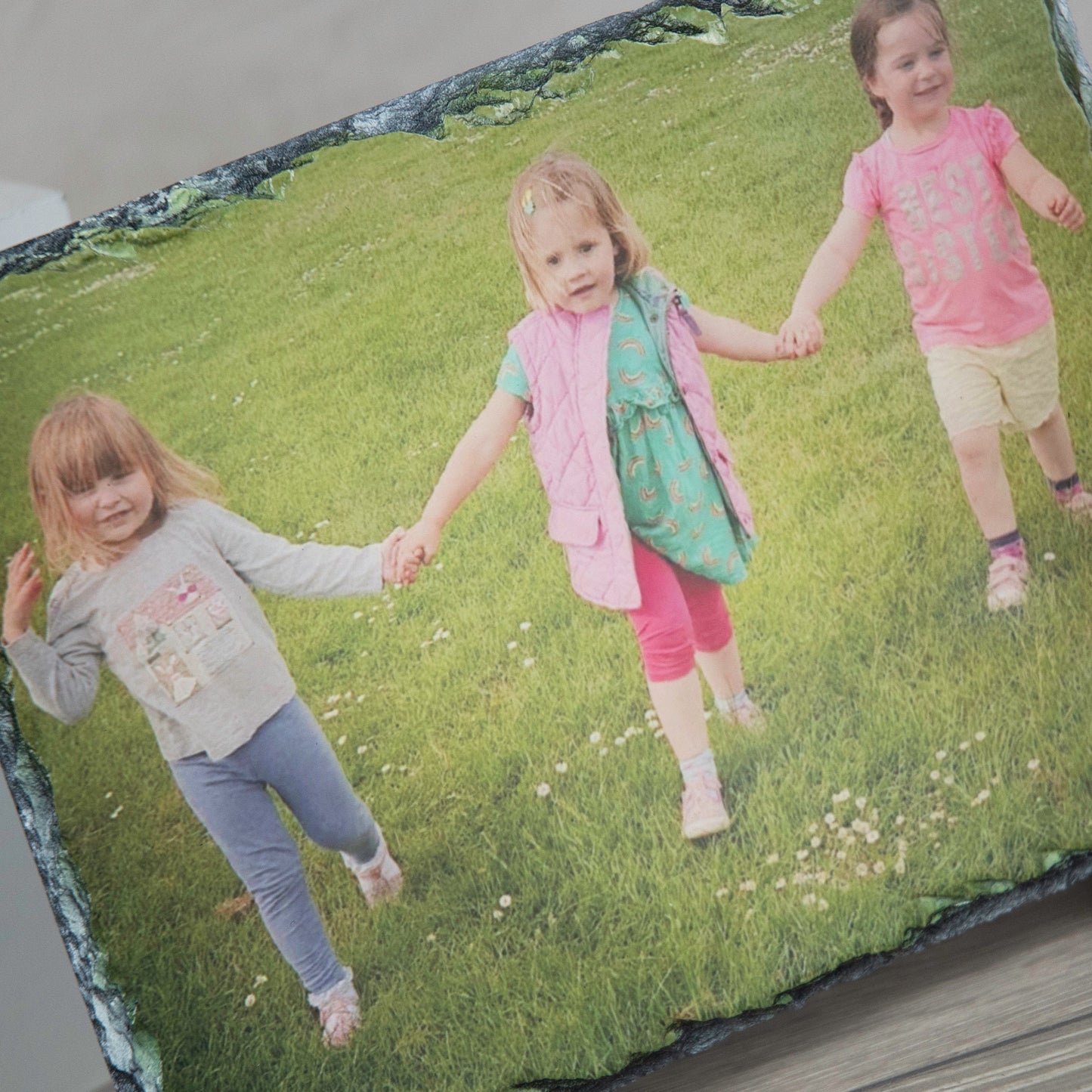 Personalised Natural Rock Slate Custom Photo With Stands