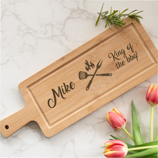 Personalised King of the BBQ Wooden Serving Board