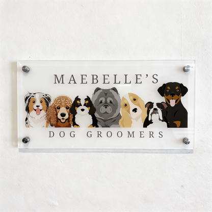 Custom Acrylic Business Sign with Logo & Address