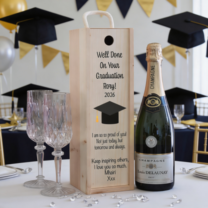 Personalised Graduation Design Wooden Bottle Box