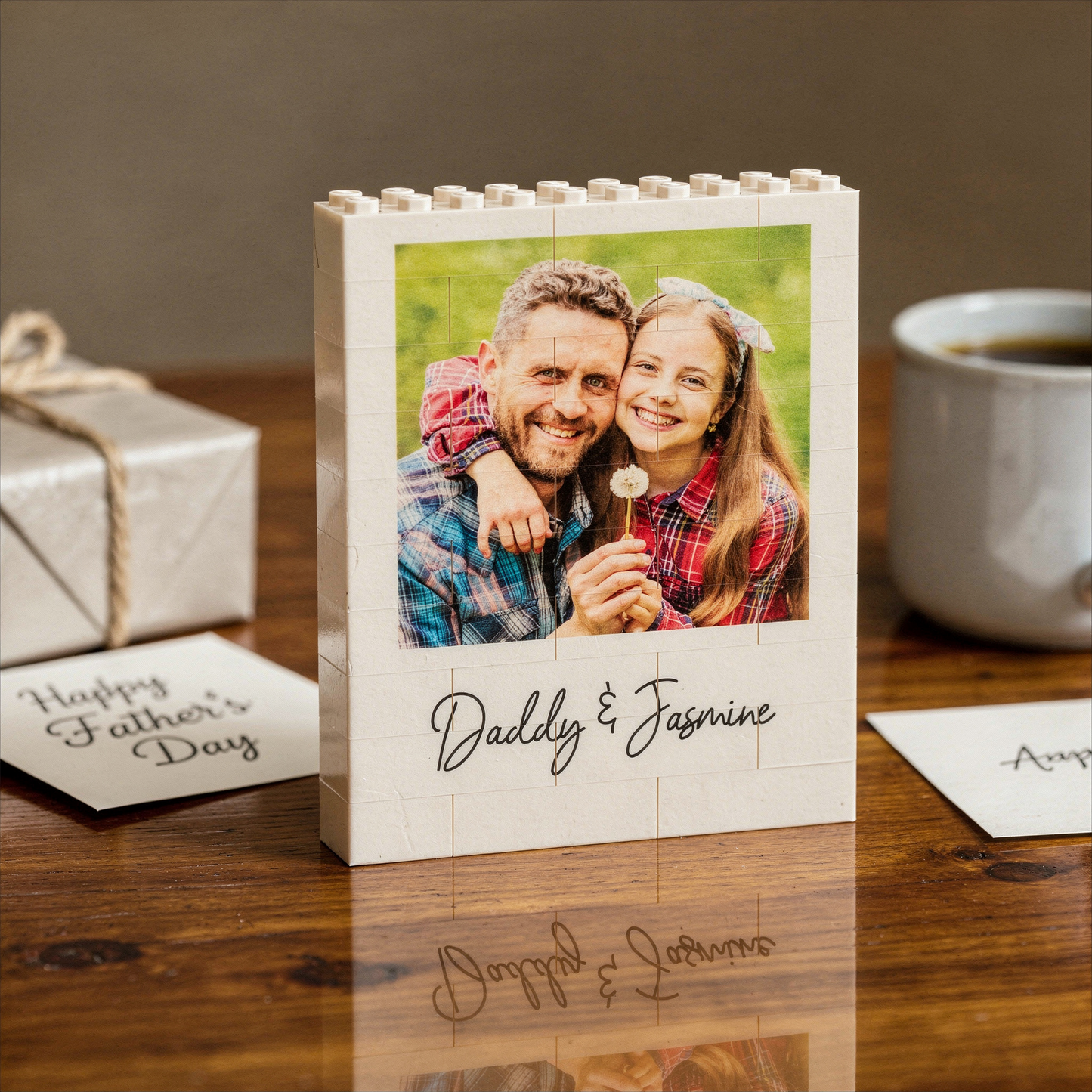 Personalised Photo Block and Text made from, LEGO® Bricks