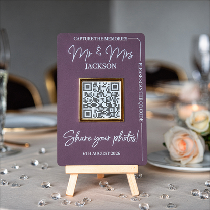 Personalised Wedding Photo Capture the Memories QR Code Sign