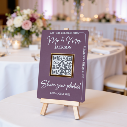 Personalised Wedding Photo Capture the Memories QR Code Sign