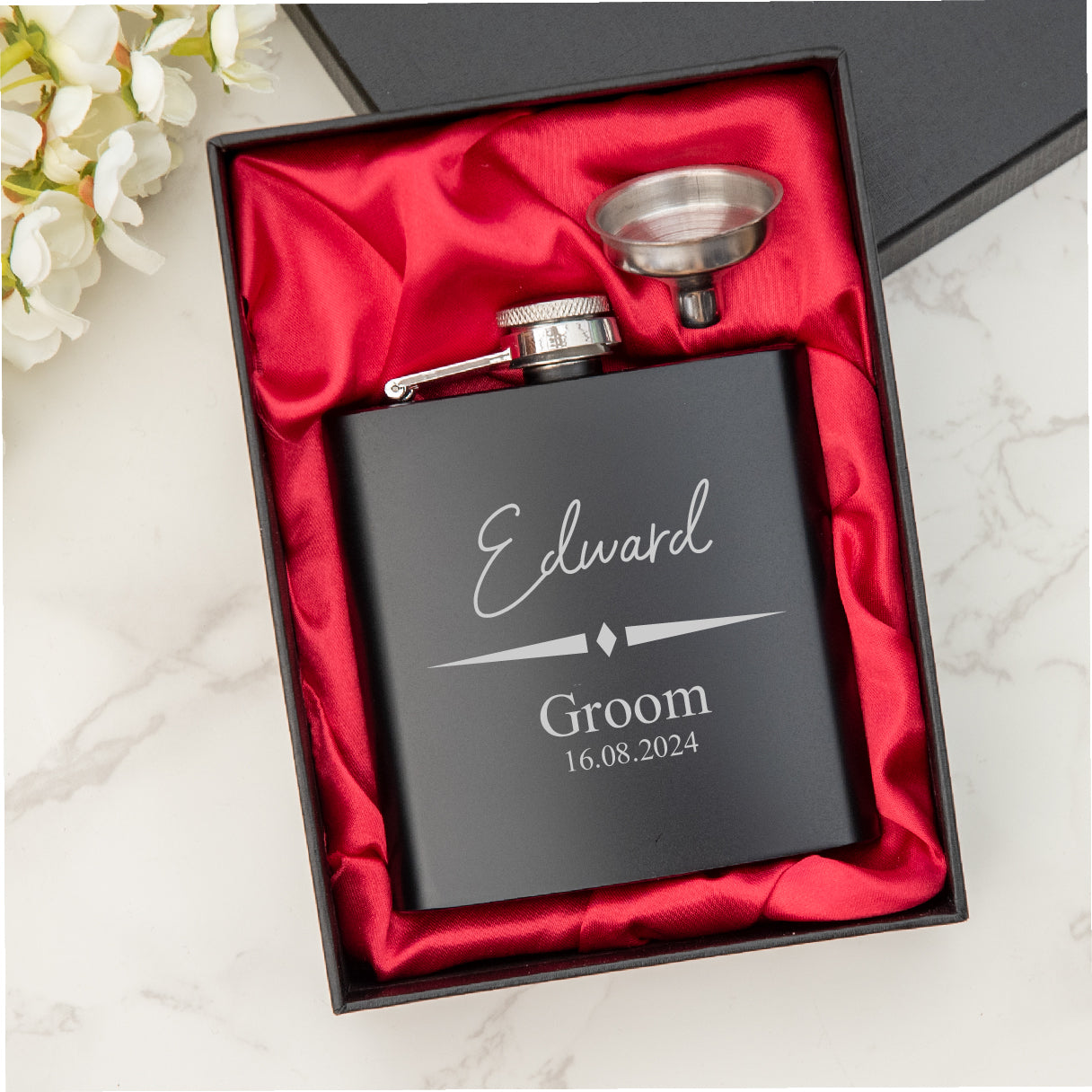 Personalised  Engraved Wedding Hip Flask