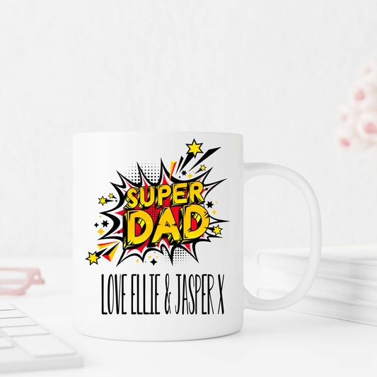 Personalised Super Dad Ceramic Mug