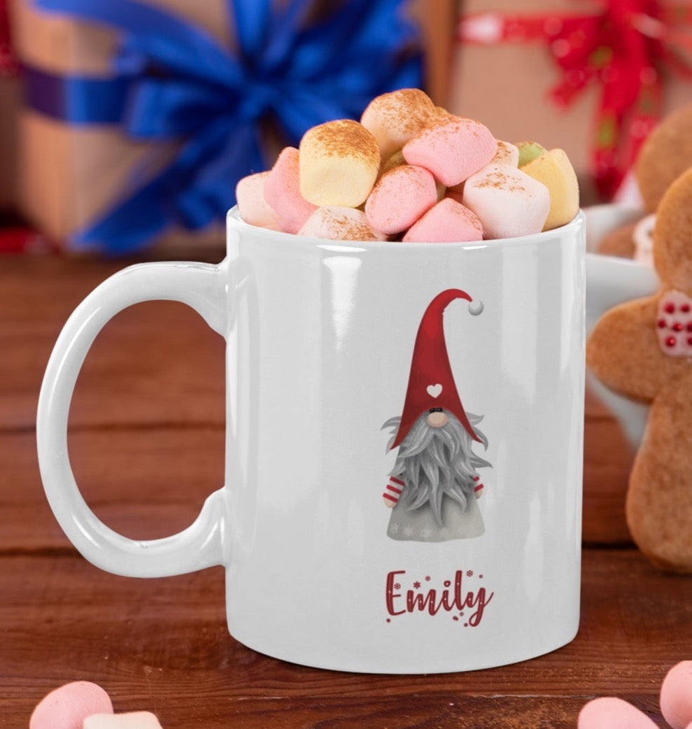 Personalised Christmas Gonk Gnome Ceramic Mug