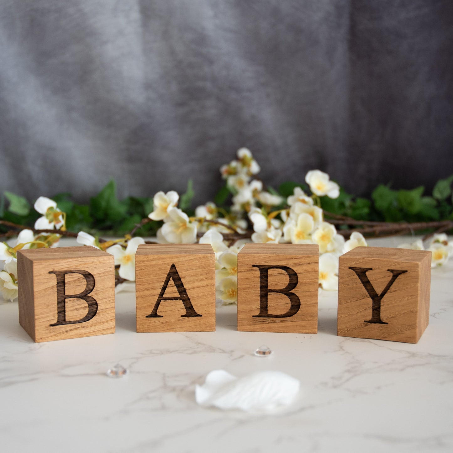 Personalised Solid Oak Letter Cubes